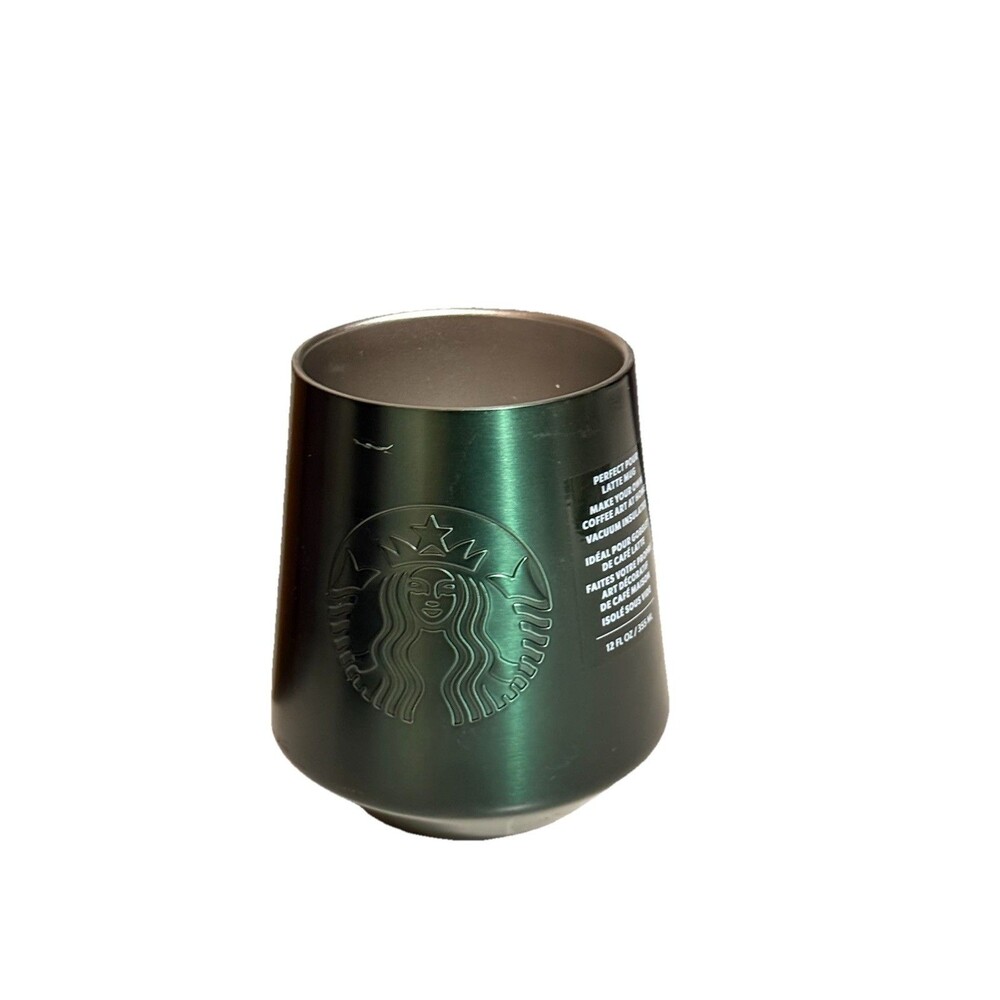 Starbucks Perfect Pour Latte Mug Green Stainless Steel Vacuum Insulated 12oz